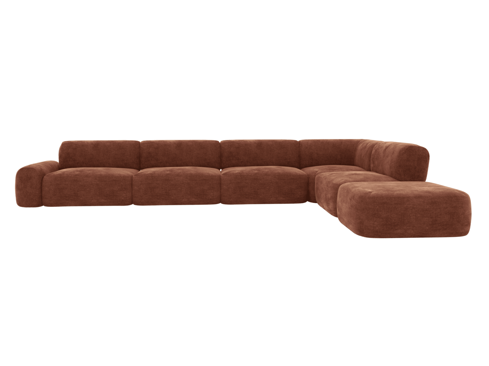 Beckett Muse Rust Modular Sofa - 7 Seater color Muse Rust