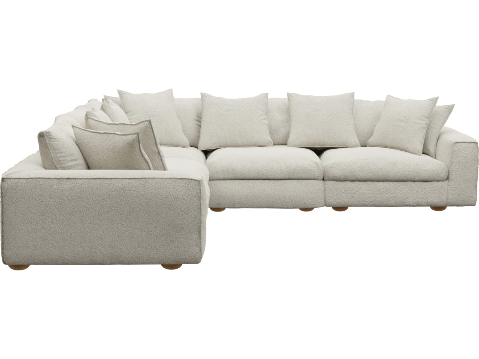 Tully Boucle Ivory Modular Sofa - 5 Piece color Boucle Ivory