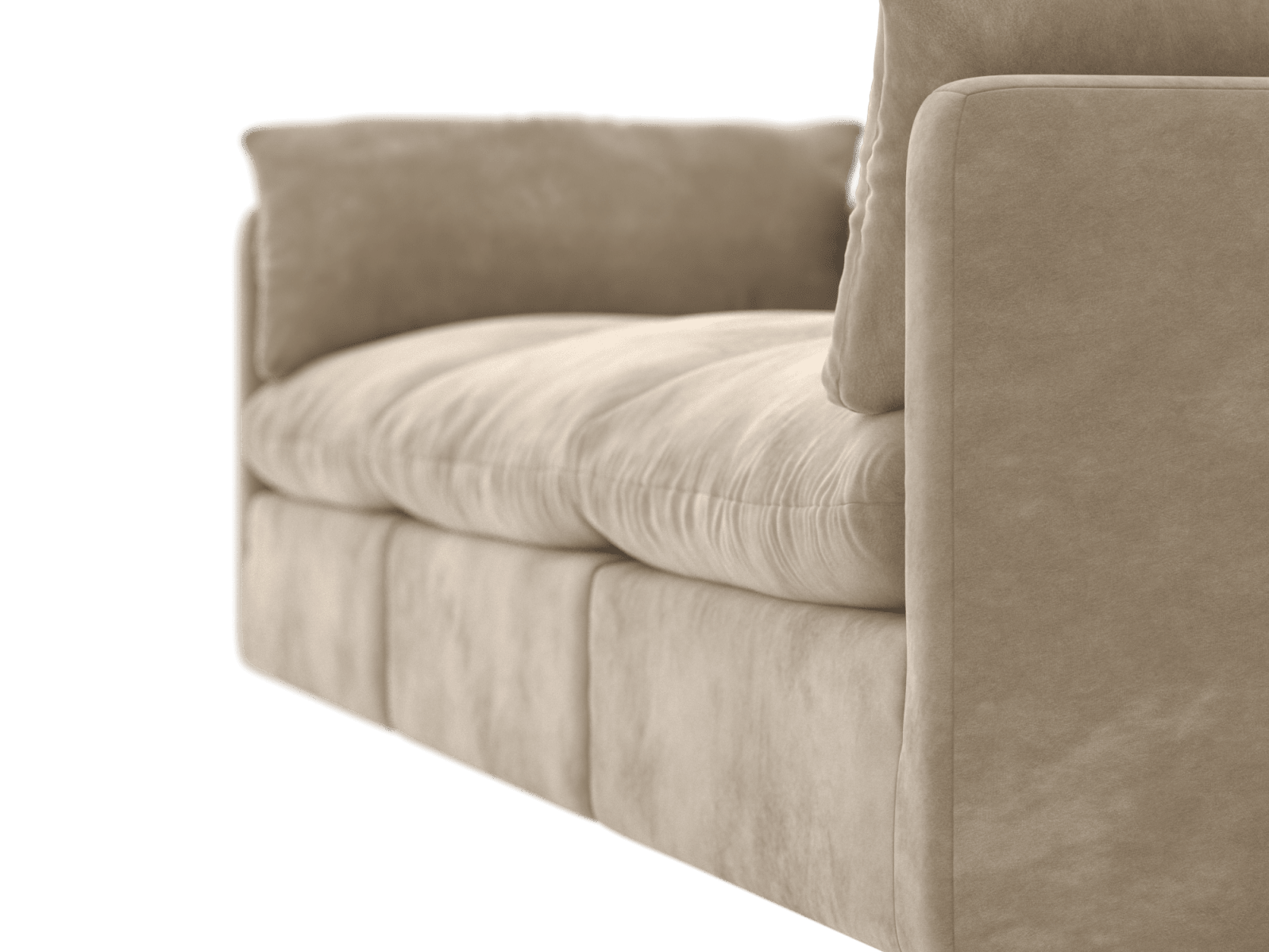Willow Muse Soft Brown Modular Sofa - 3 Seater color Muse Soft Brown