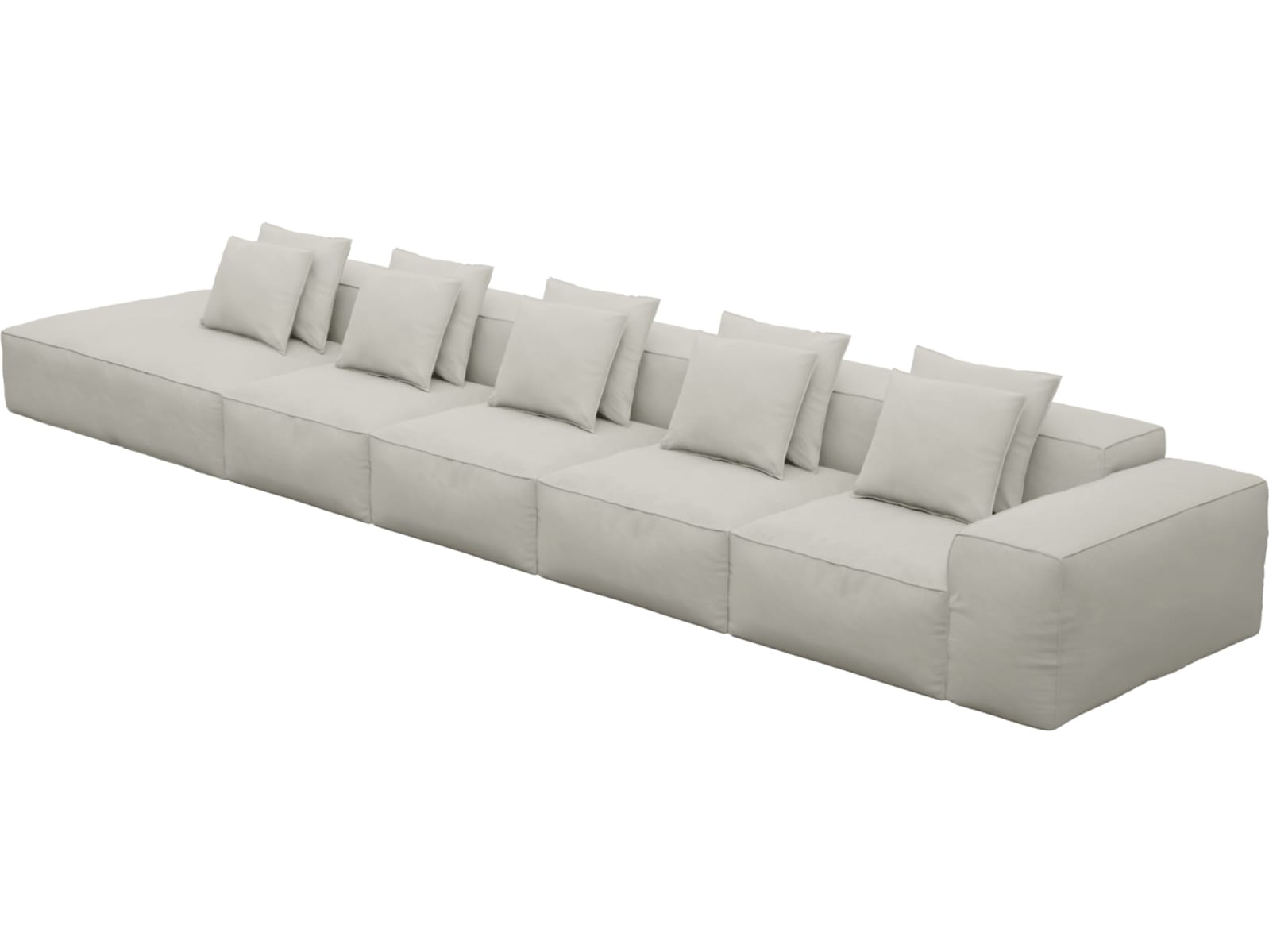 Riley California Ivory Modular Sofa - 1x Arm, 4x Armless, 1x Left Terminal color California Ivory
