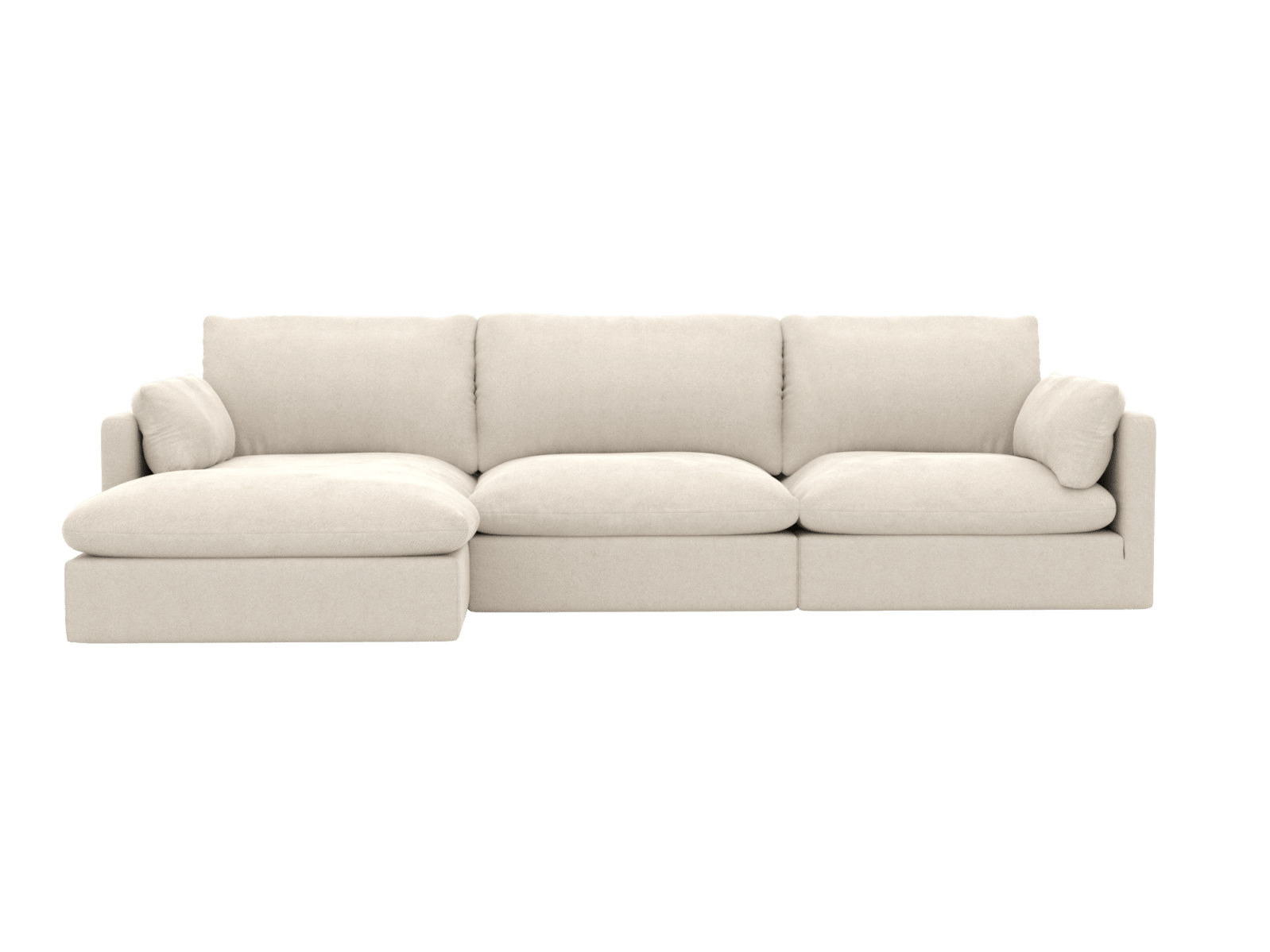 Willow Muse Flax Chaise Sofa - 3 Seater color Muse Flax