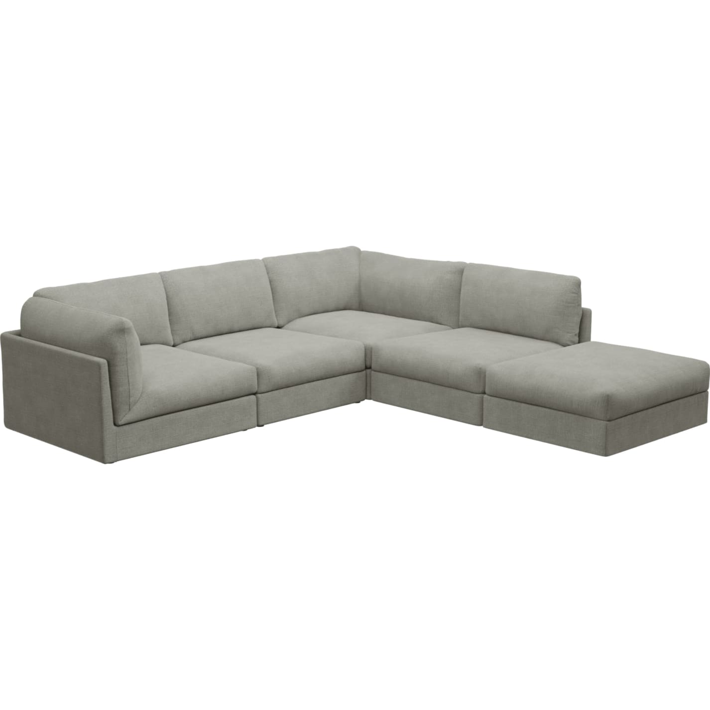 Finley Toorak Pebble Modular Sofa - 5 Seater RAF Terminal color Toorak Pebble