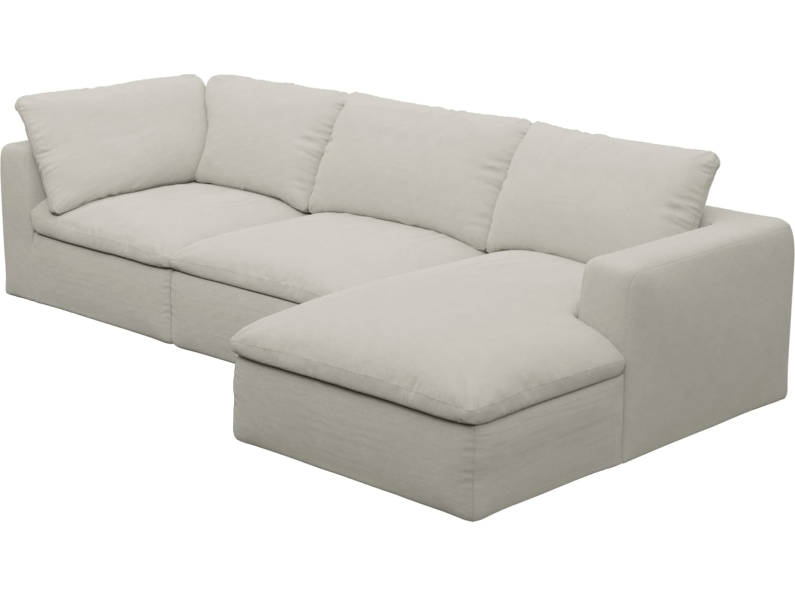 Cloud Deep California Ivory Modular Sofa - 3 Seater Chaise color California Ivory