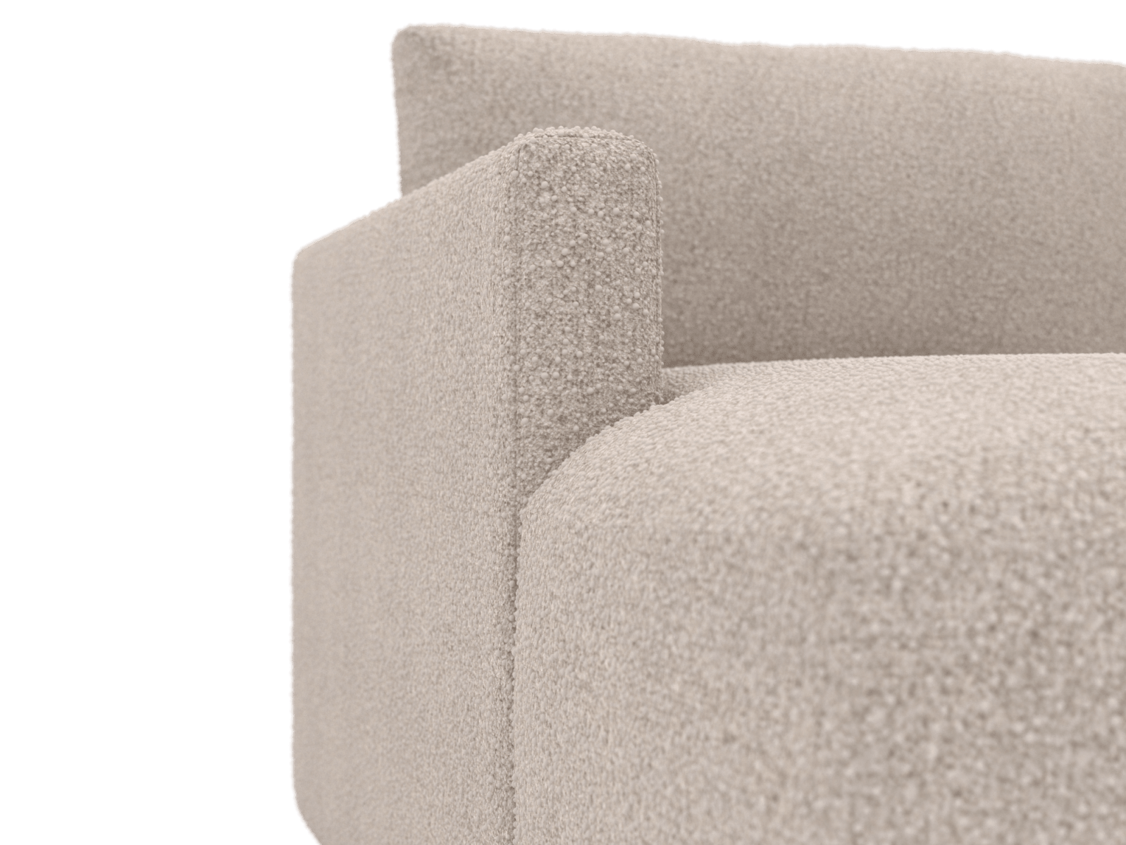 Haven Apt Boucle Pumice Chaise Sofa color Boucle Pumice