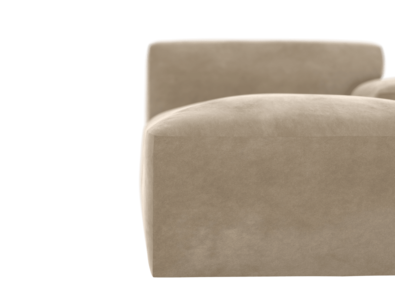 Copenhagen Muse Soft Brown Right Arm Facing Chaise Module color Muse Soft Brown