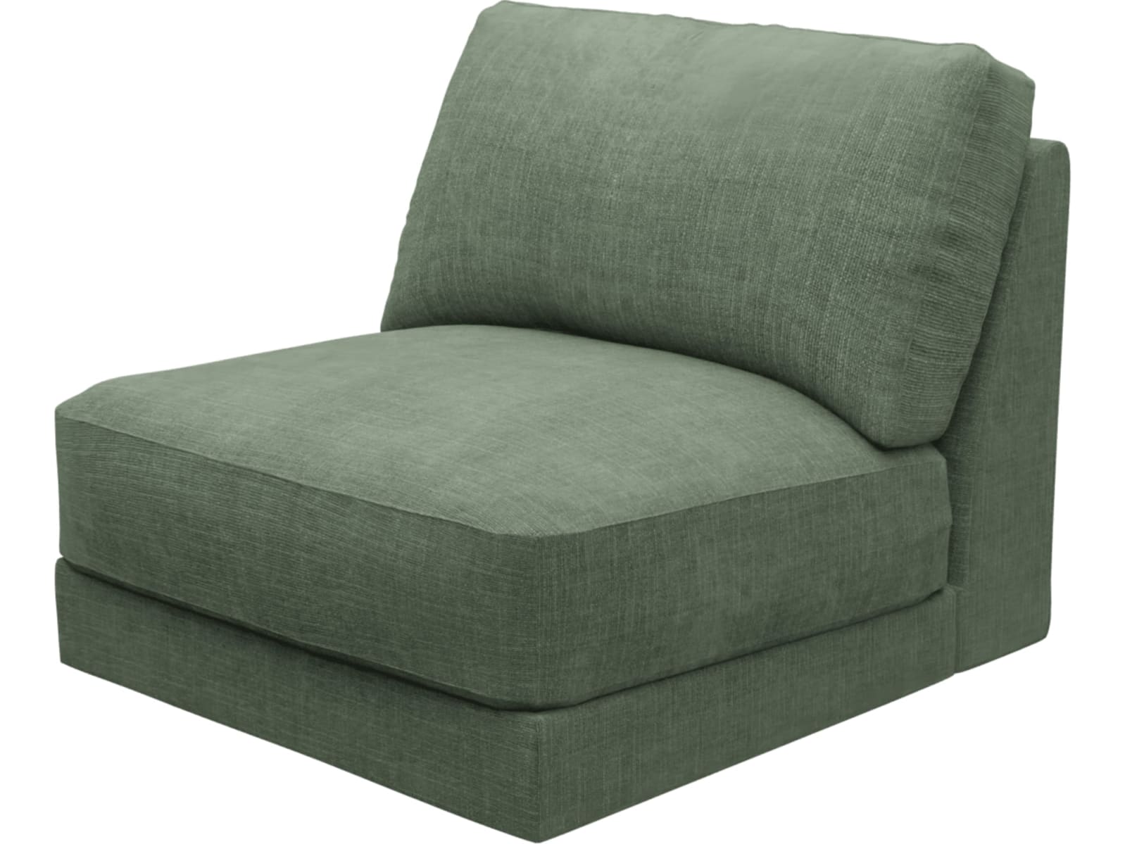 Monica Tribute Dark Jade Armless Sofa Chair Module color Tribute Dark Jade