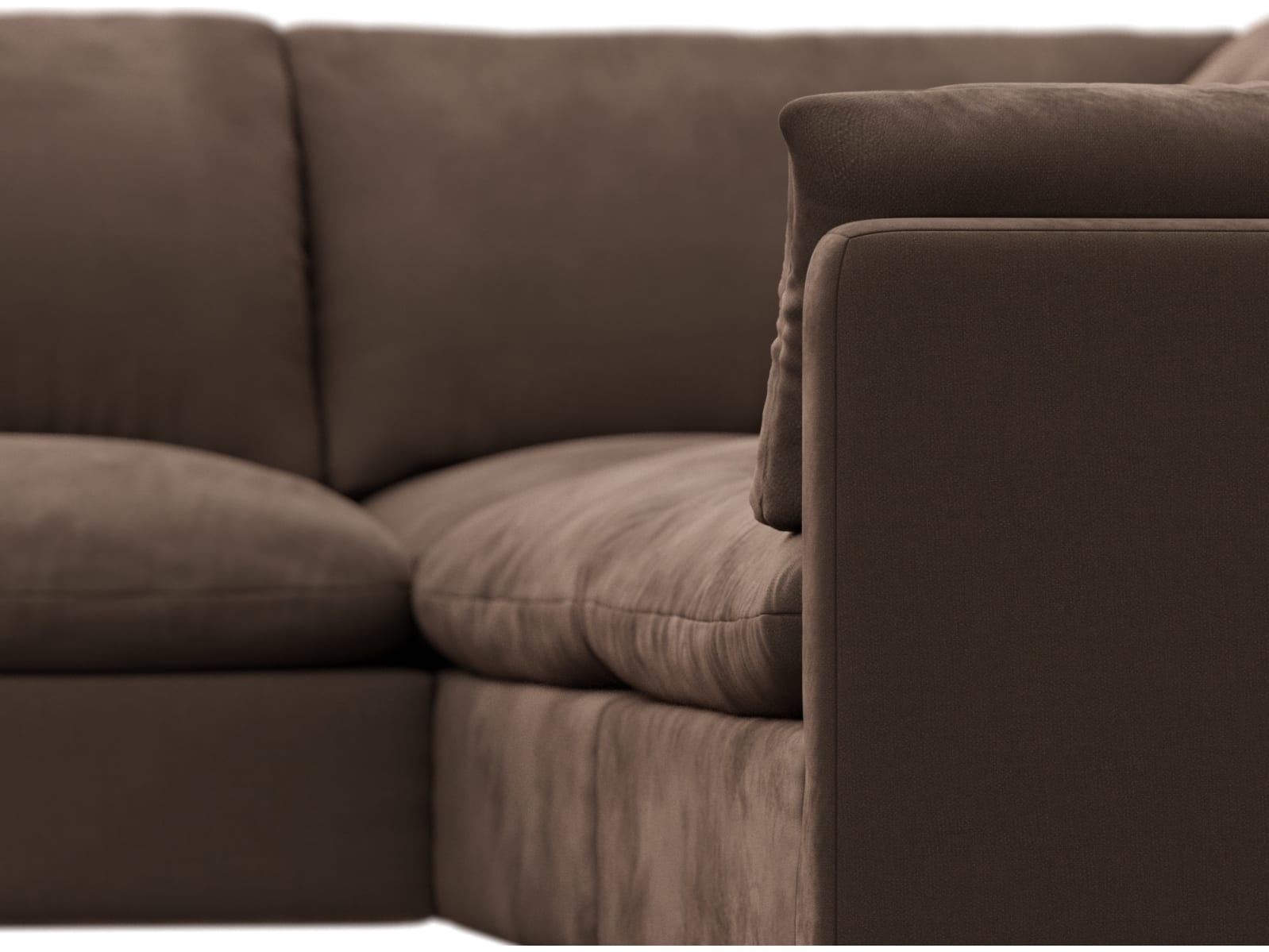 Willow Muse Chocolate Modular Sofa - 5 Seater LAF Terminal color Muse Chocolate