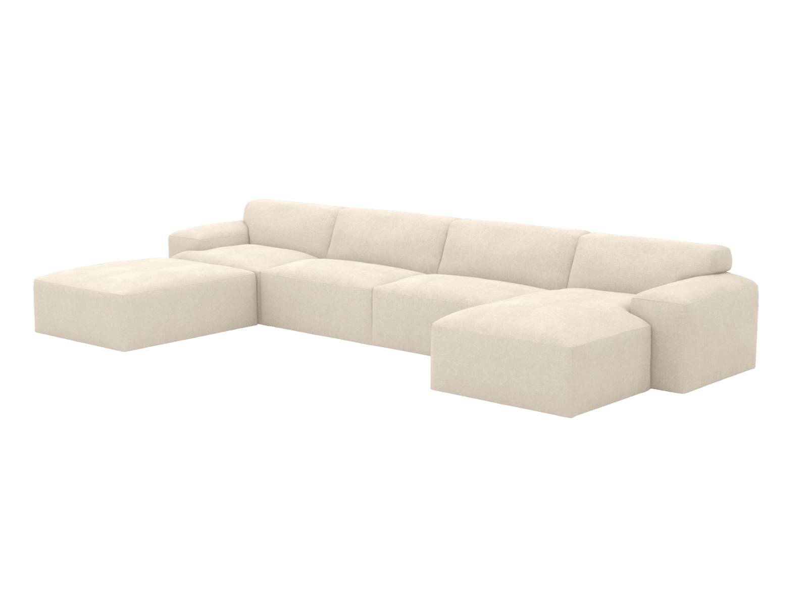 Copenhagen Tribute Shell Chaise Sofa - 5 Seater U Shaped Modular color Tribute Shell