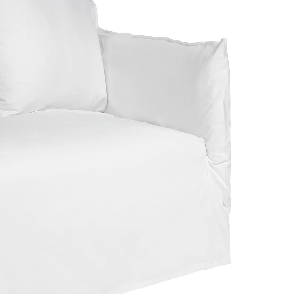 Como Linen Darling Chair Cover Pure White - 1.5 Seater color Linen Pure White