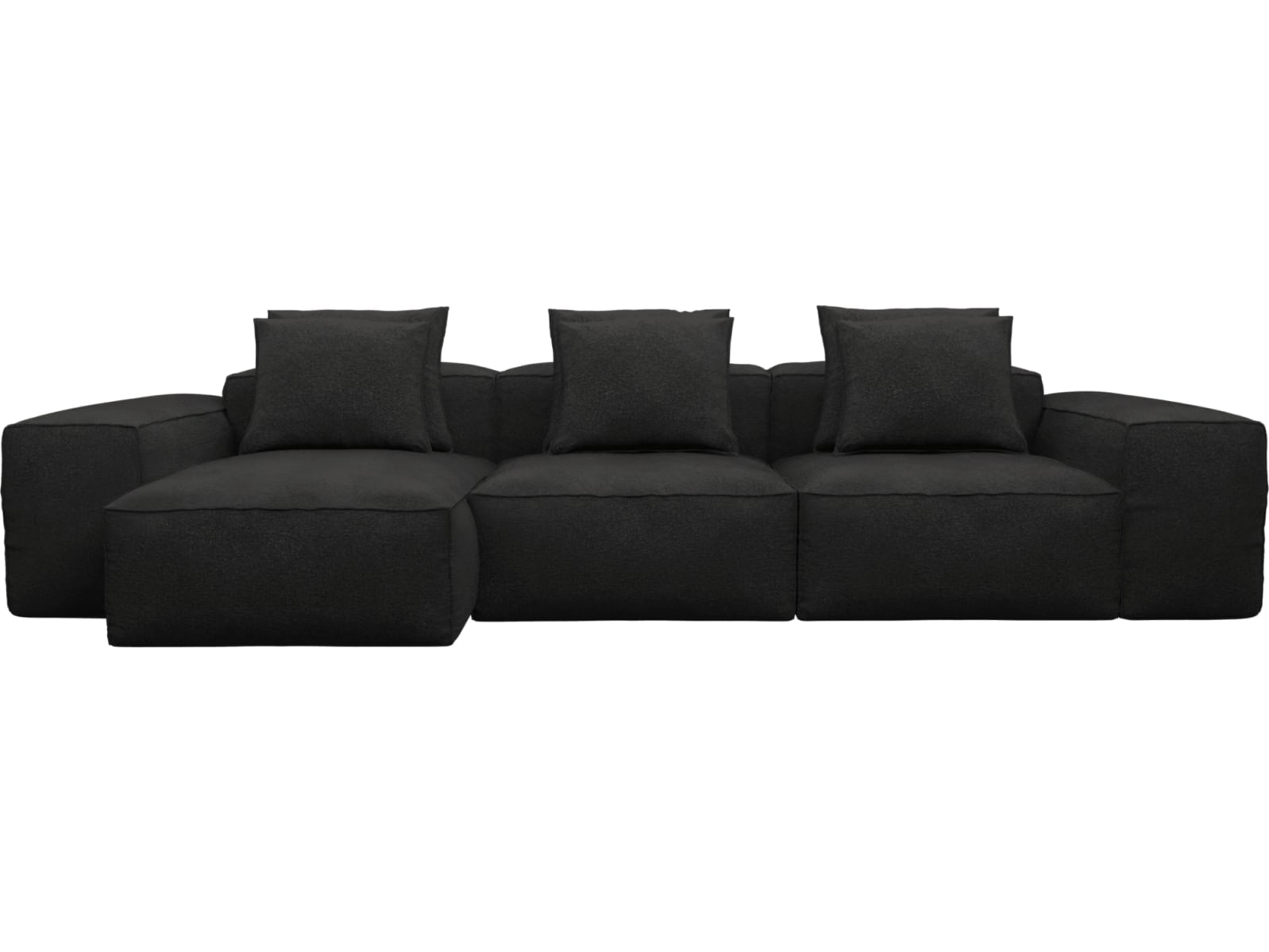 Riley California Charcoal Modular Sofa - 3 Seater Chaise color California Charcoal