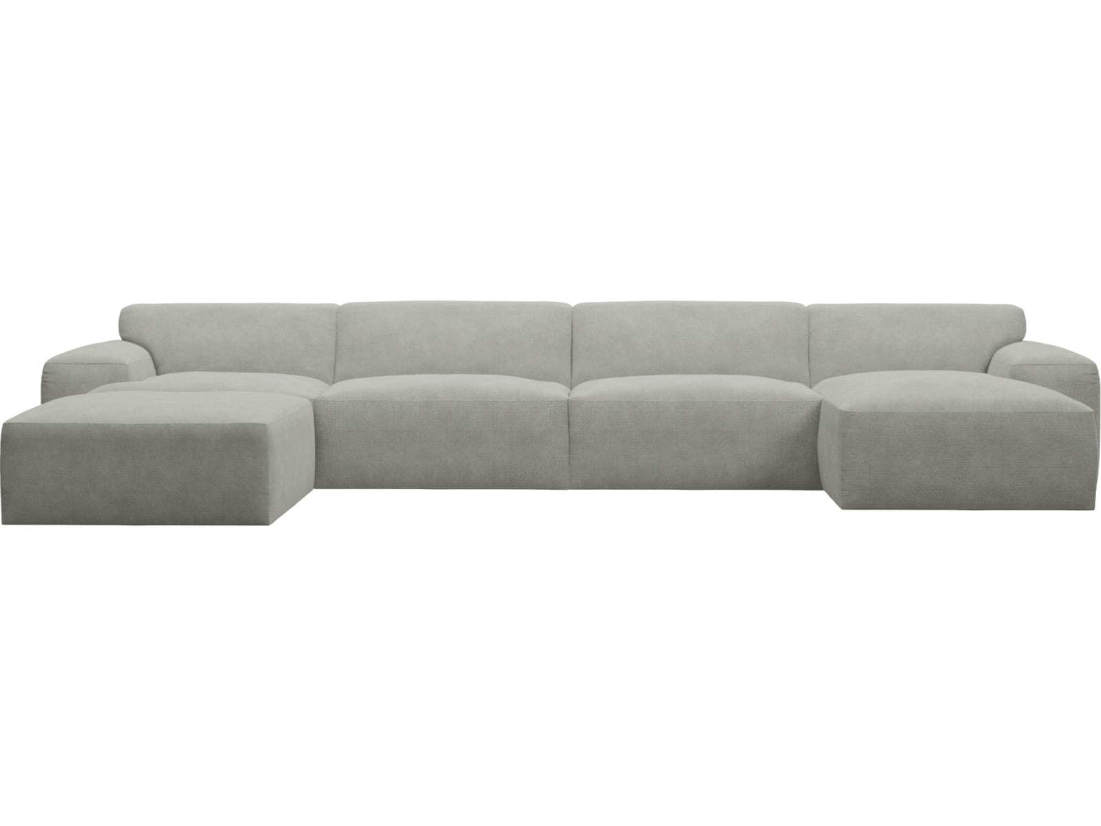 Copenhagen Toorak Pebble Chaise Sofa - 5 Seater U Shaped Modular color Toorak Pebble
