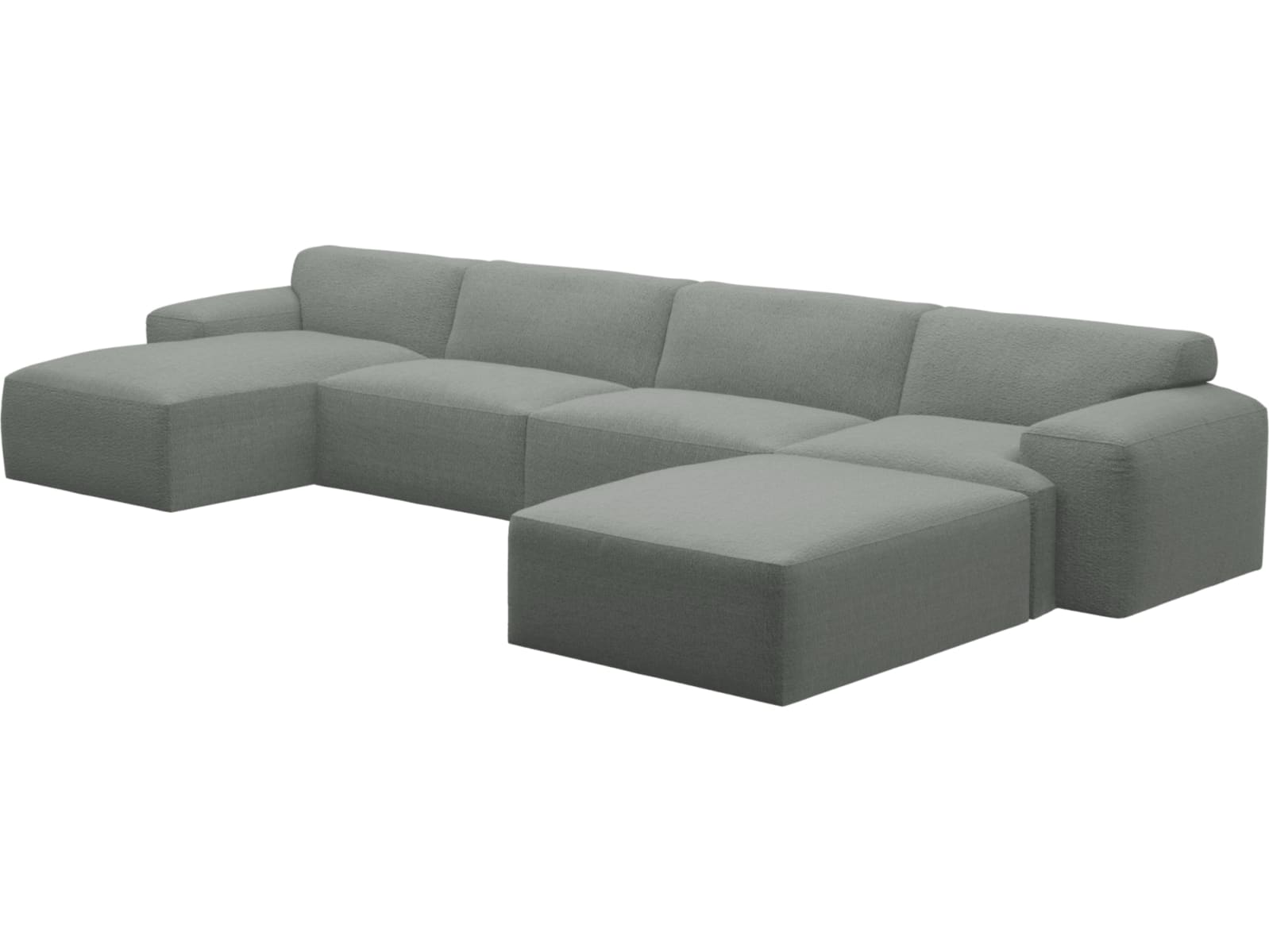 Copenhagen Tribute Storm Chaise Sofa - 5 Seater U Shaped Modular color Tribute Storm
