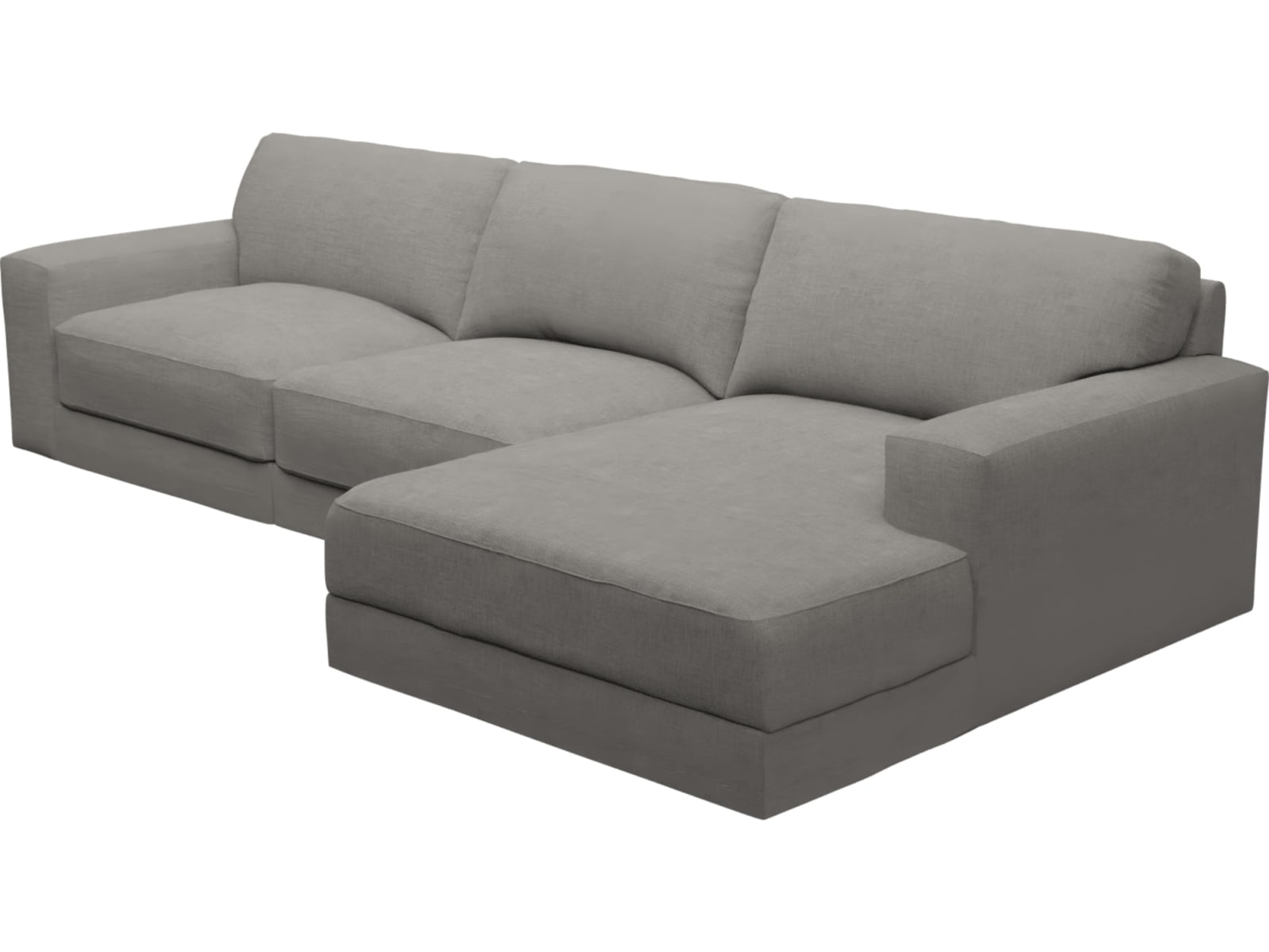 Monica Isla Soft Grey Chaise Sofa - 3 Seater color Isla Soft Grey
