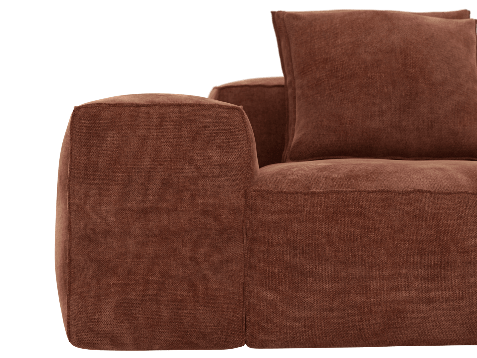 Riley Muse Rust 5 Seater Terminal Right Modular Sofa color Muse Rust