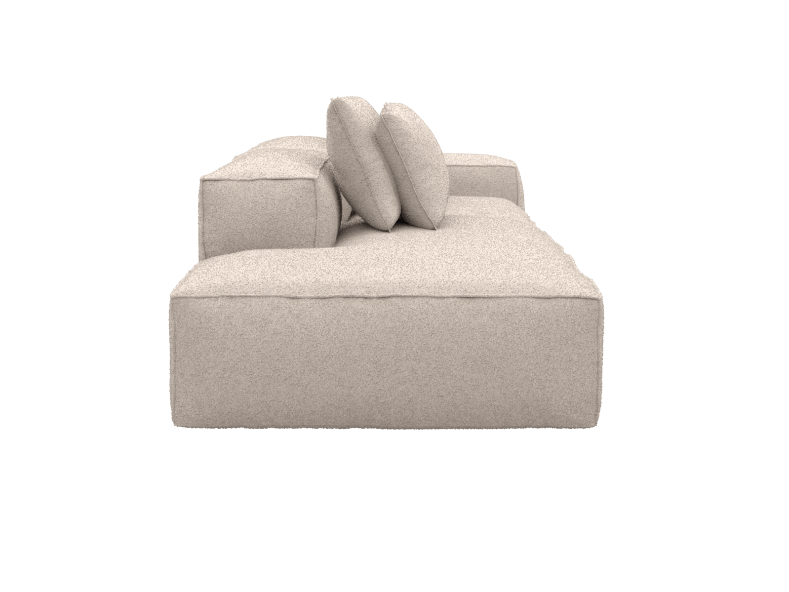Riley Boucle Pumice 3 Seater Terminal Left Modular Sofa color Boucle Pumice