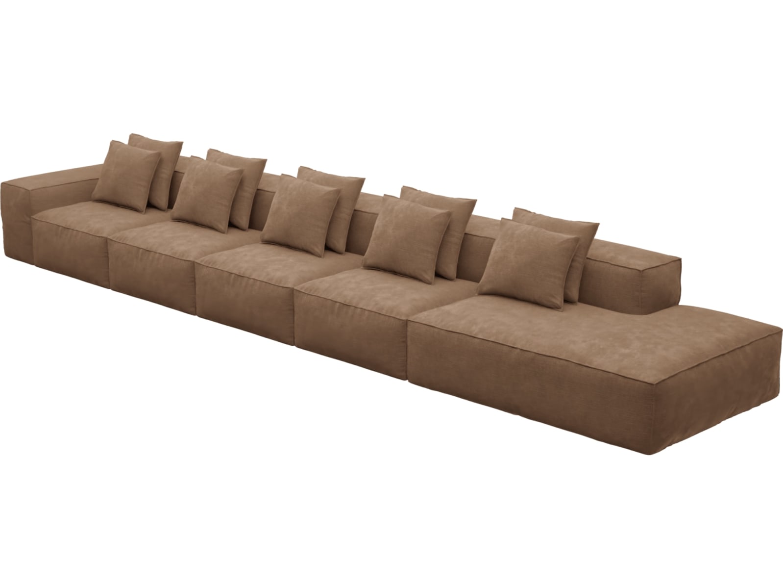 Riley Tribute Chestnut Modular Sofa - 1x Arm, 4x Armless, 1x Right Terminal color Tribute Chestnut