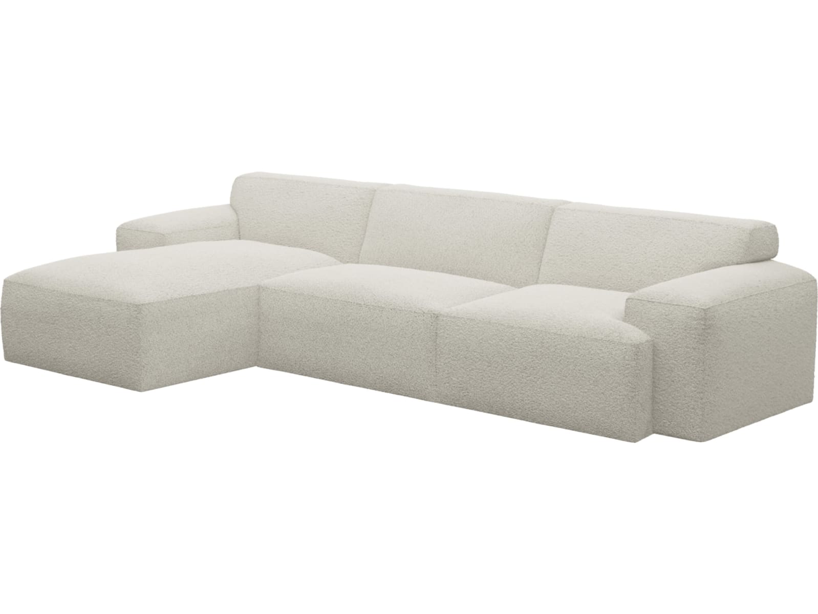 Copenhagen Boucle Ivory Chaise Sofa - 3 Seater color Boucle Ivory