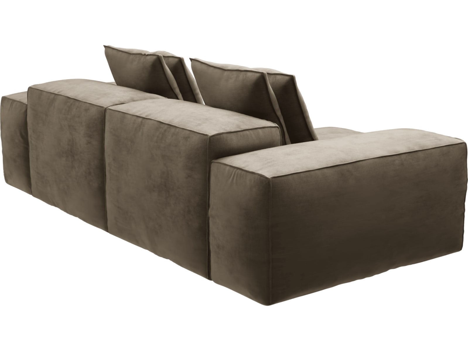 Riley Tribute Walnut Modular Sofa - 2 Seater Chaise color Tribute Walnut