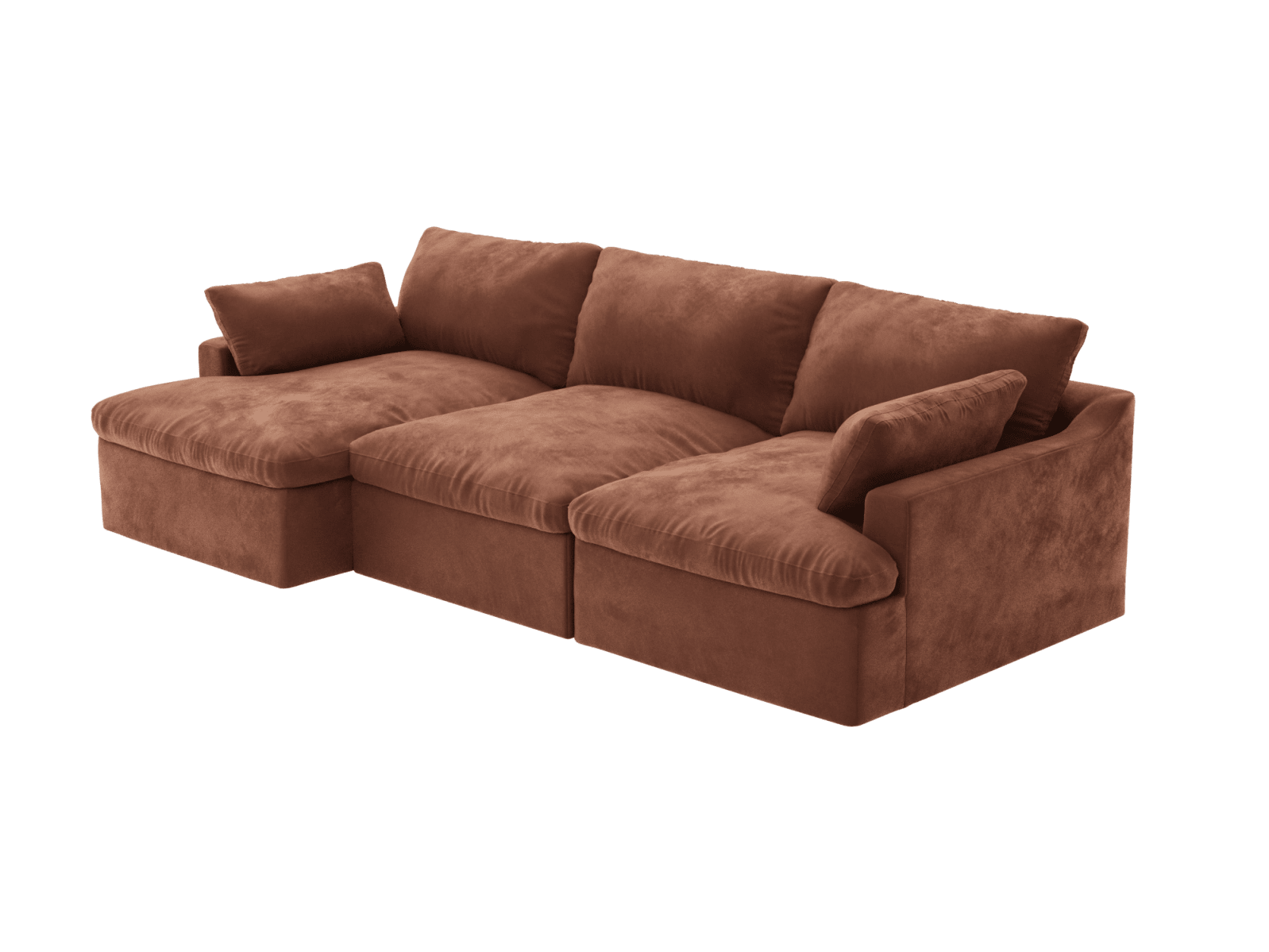Retreat Muse Rust Chaise Sofa - 3 Seater color Muse Rust