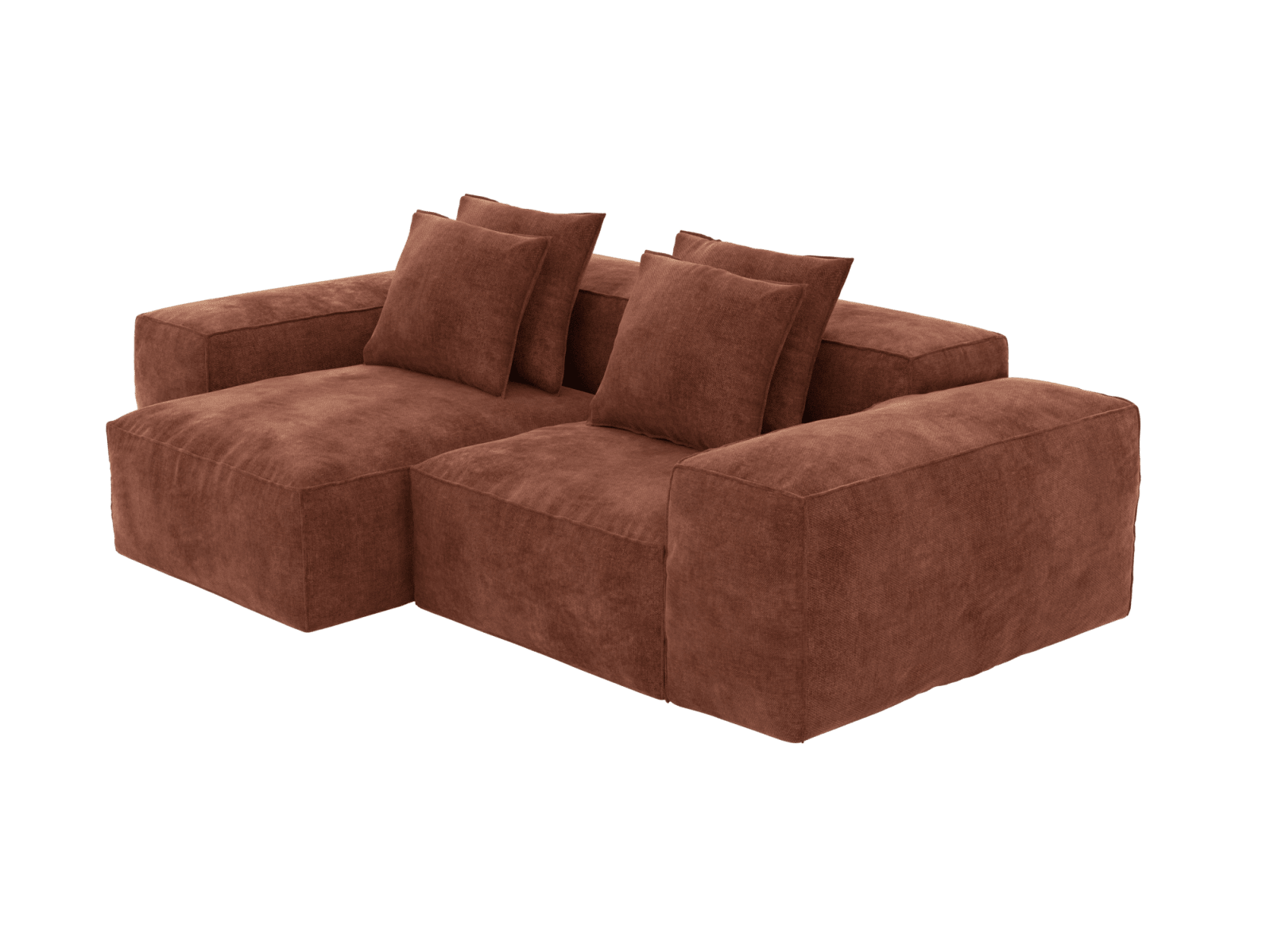 Riley Muse Rust Modular Chaise Sofa - 2 Seater color Muse Rust