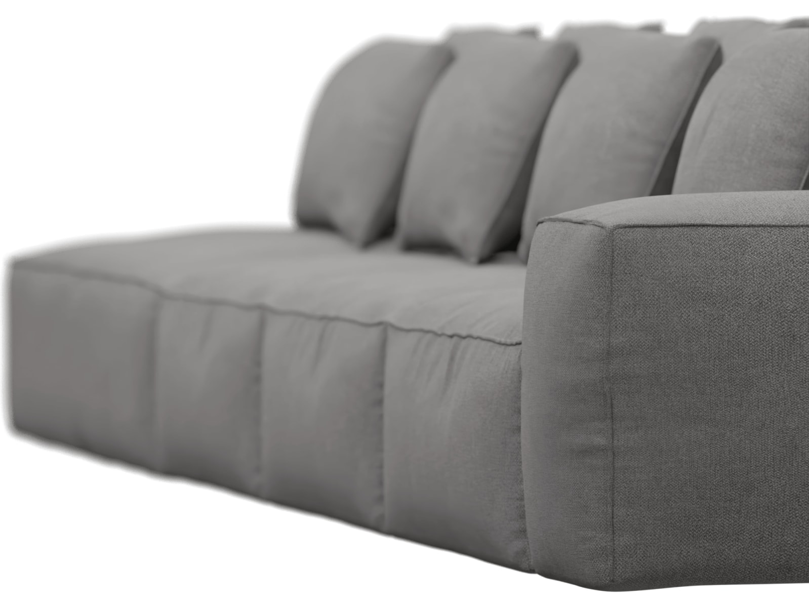 Riley California Slate Modular Sofa - 1x Arm, 3x Armless, 1x Left Terminal color California Slate