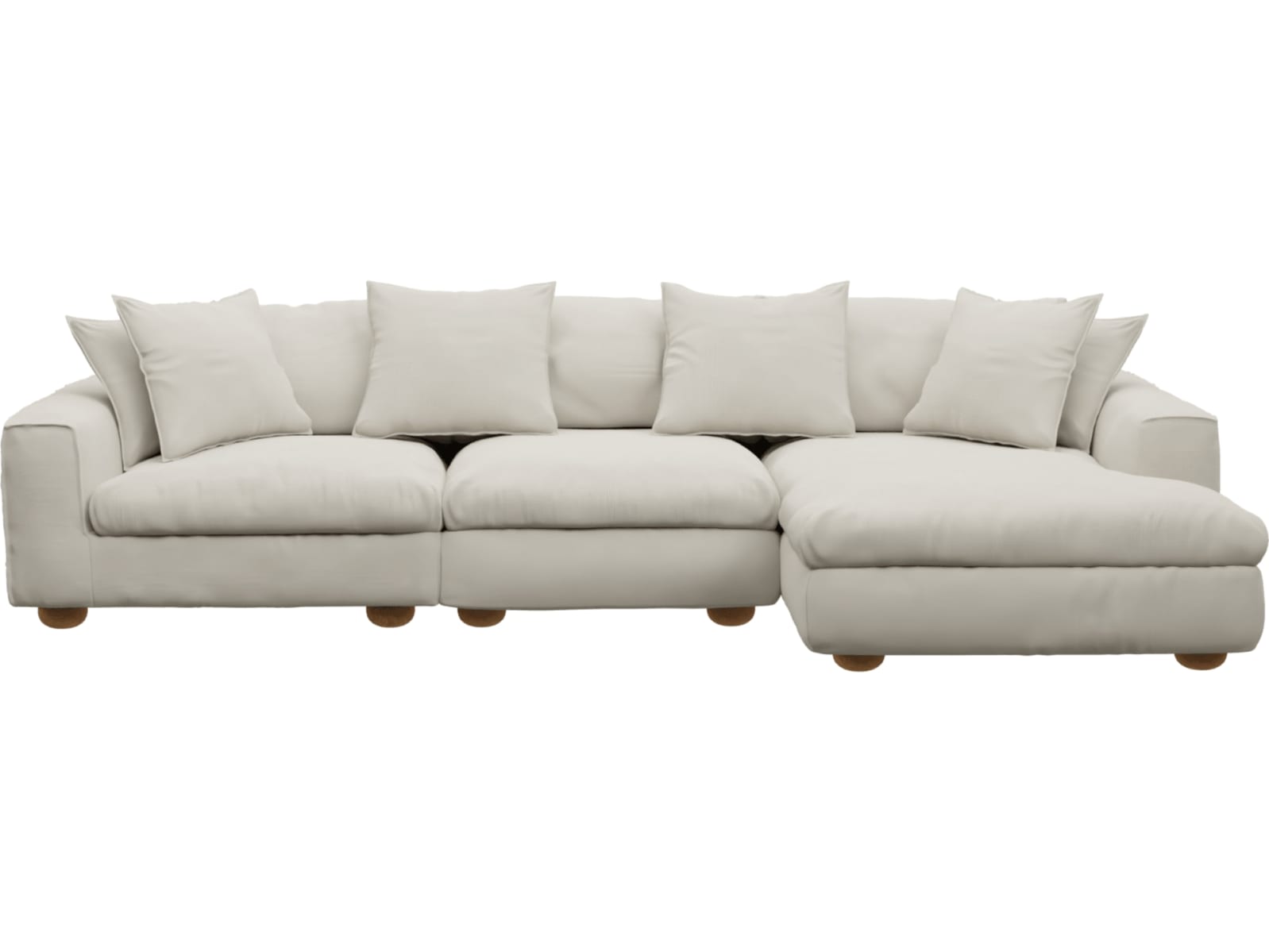 Tully Toorak Pearl Chaise Sofa - 3 Seater color Toorak Pearl