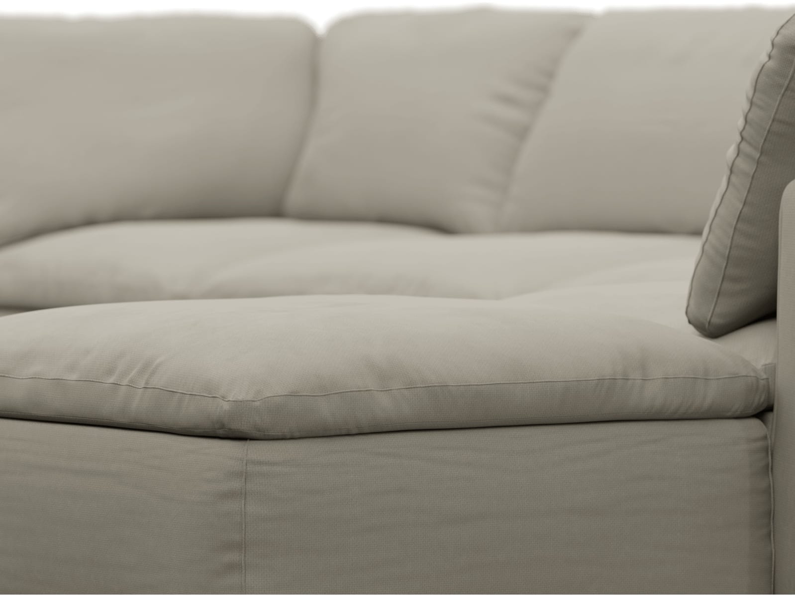 Cloud Deep Plaza Natural Modular Sofa - 6 Piece color Plaza Natural