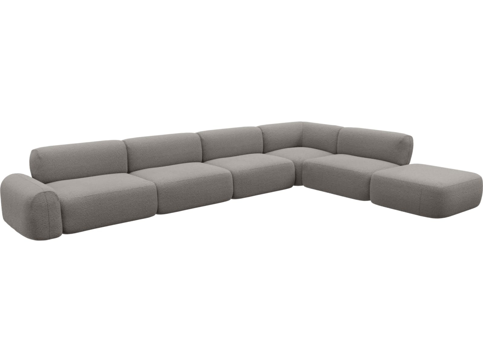 Beckett Boucle Pumice Modular Sofa - 7 Piece color Boucle Pumice