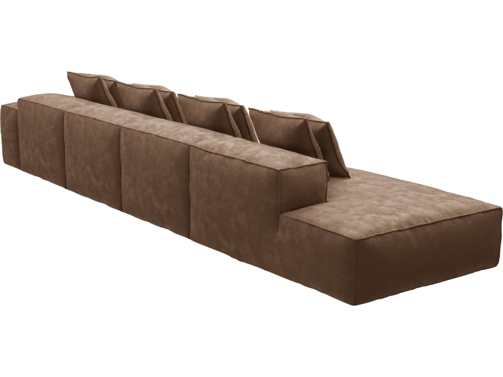 Riley Tribute Chestnut Modular Sofa - 1x Arm, 3x Armless, 1x Left Terminal color Tribute Chestnut