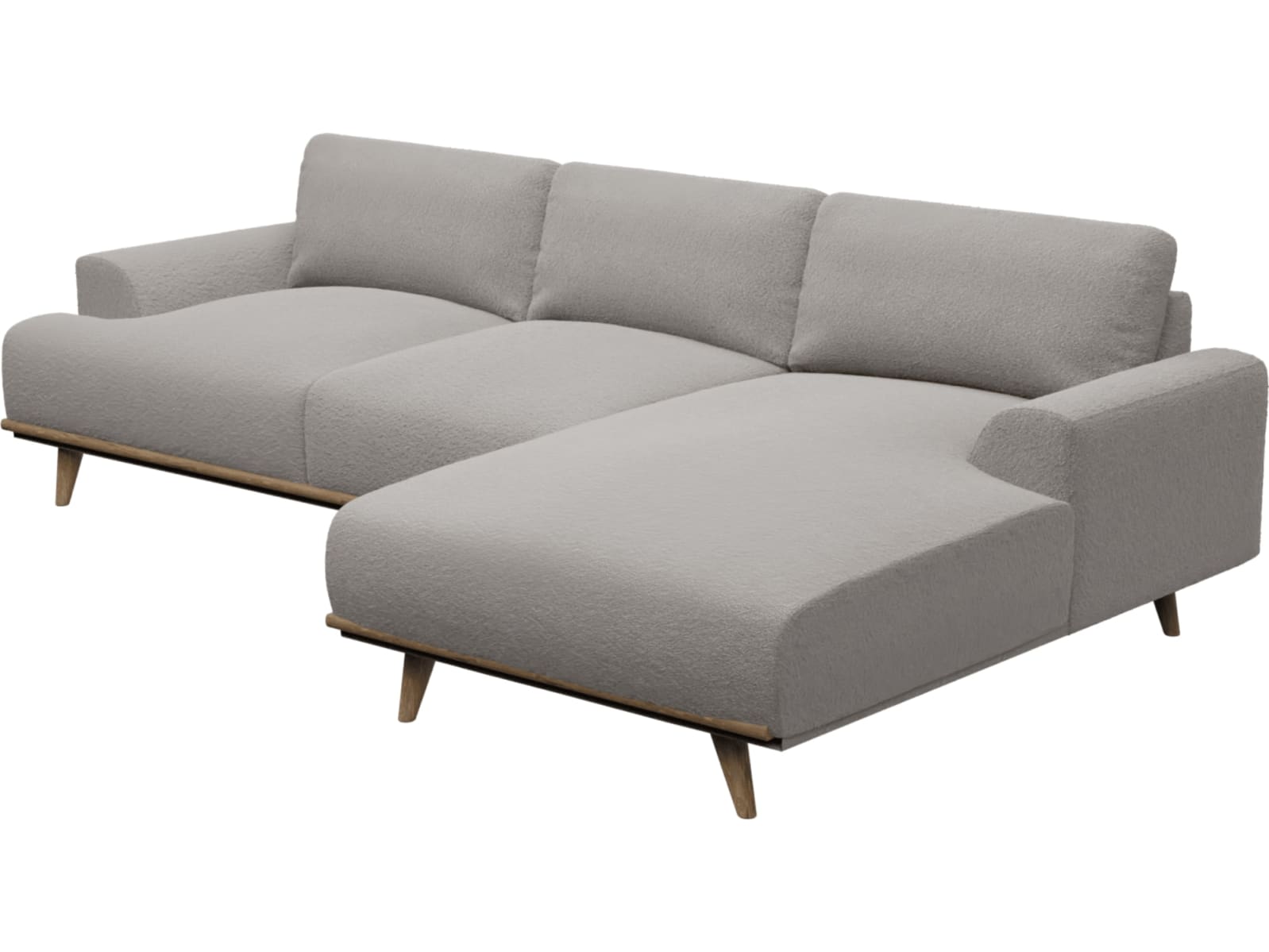 Dane Boucle Pumice Chaise Sofa - 3 Seater color Boucle Pumice