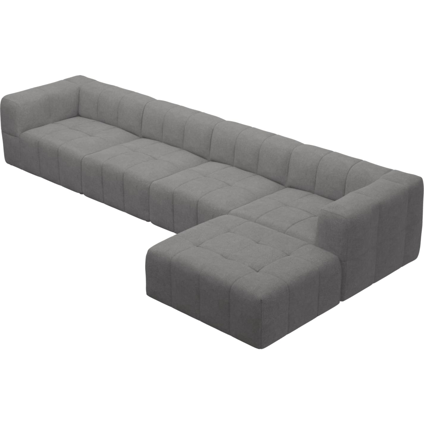 Lucello California Slate Modular Sofa with Ottoman - 5 Piece color California Slate