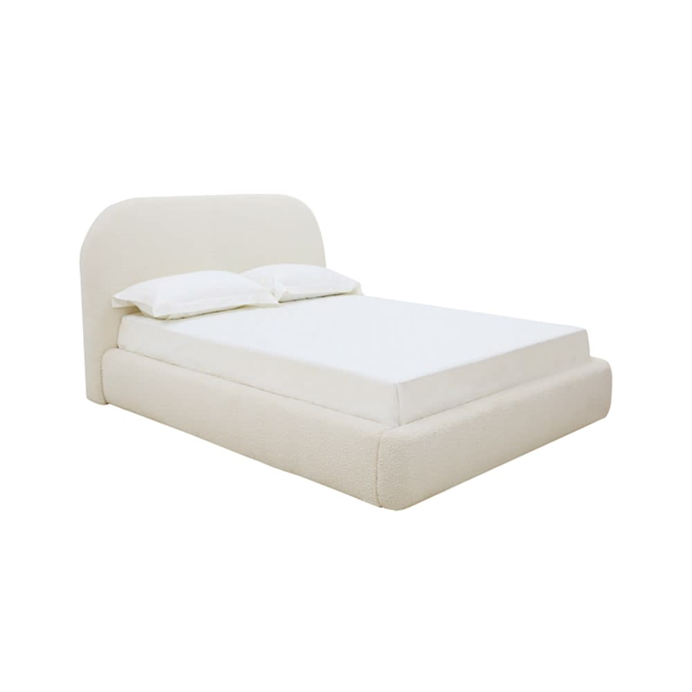 Capri Gas Lift Bed Boucle Ivory Double color Ivory