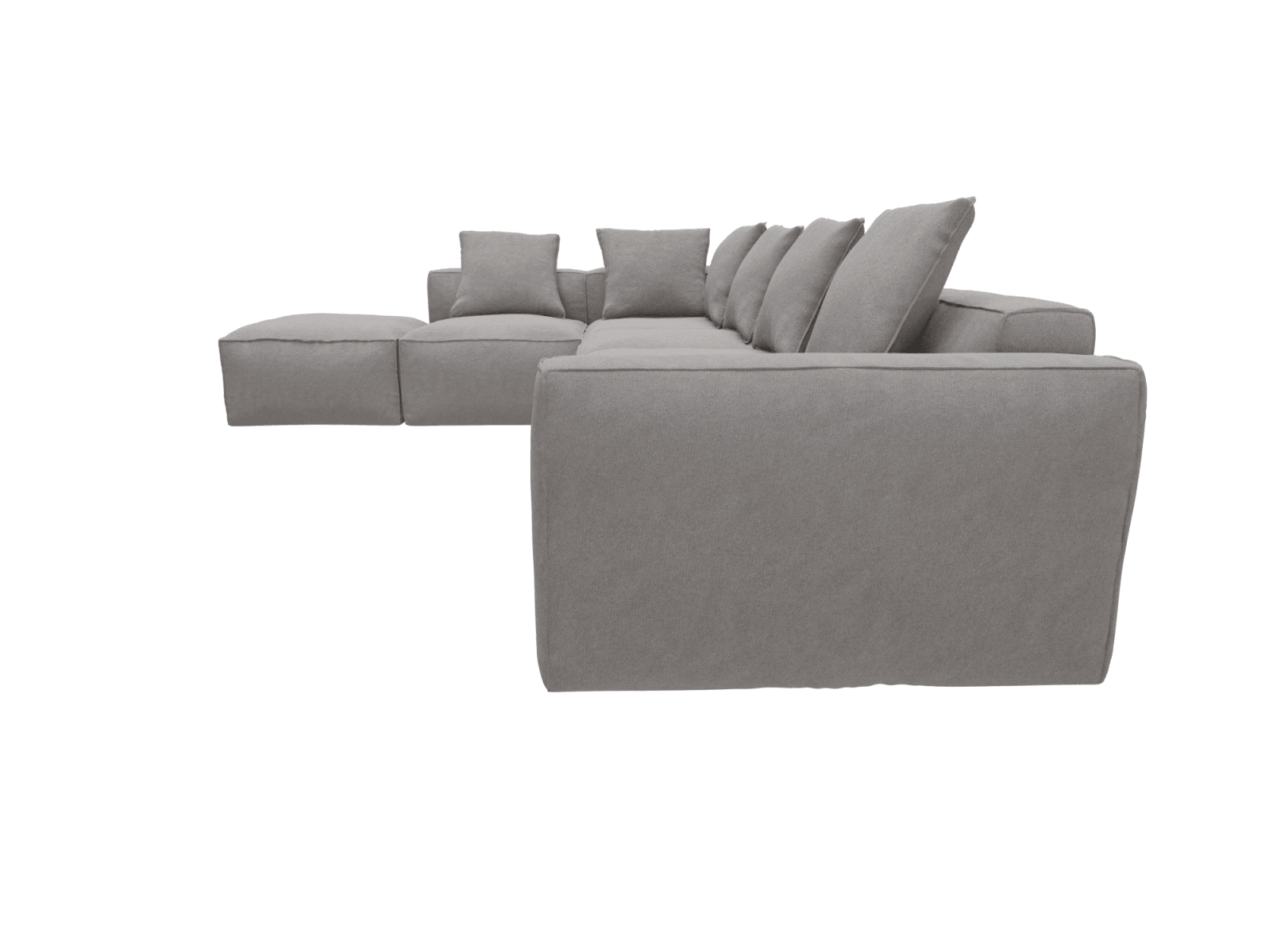 Riley Apt View Steel Sofa - 6 Seater LAF Terminal color View Steel