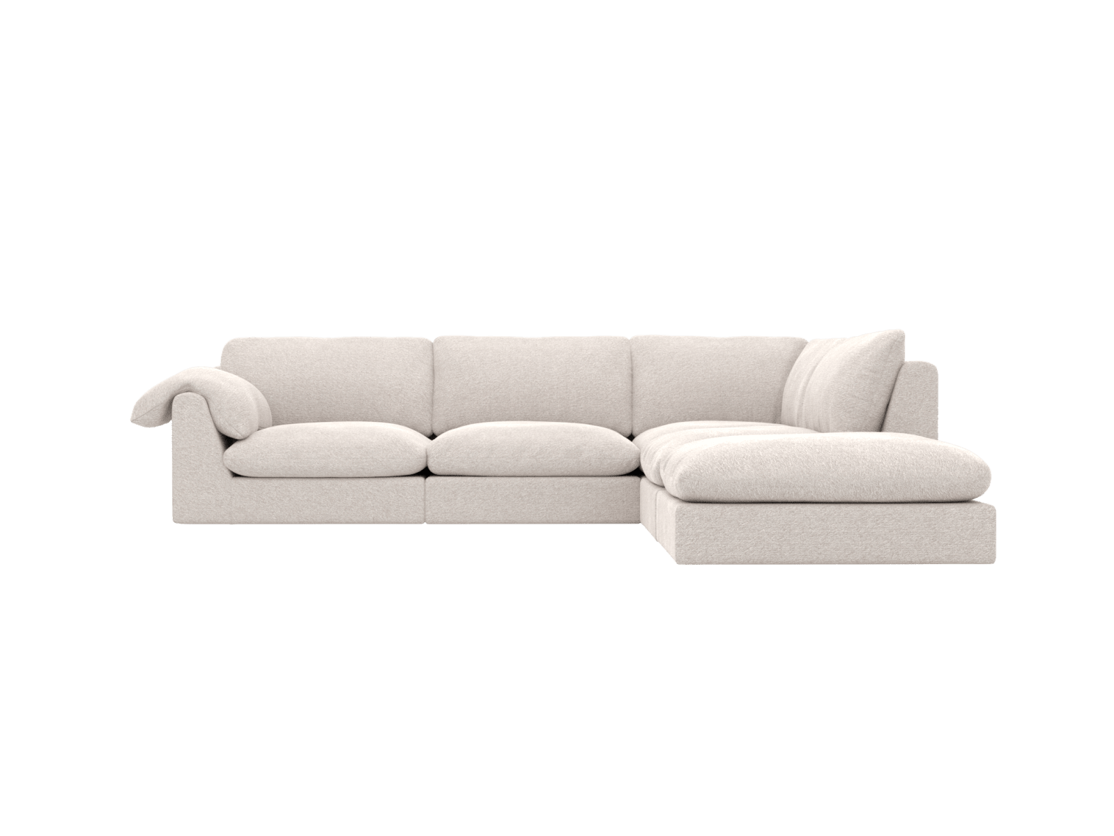 Ludlow Toorak Pearl Modular Sofa RAF - 5 Seater color Toorak Pearl