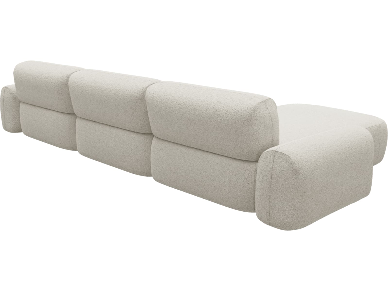 Beckett Boucle Ivory Chaise Sofa - 3 Seater color Boucle Ivory