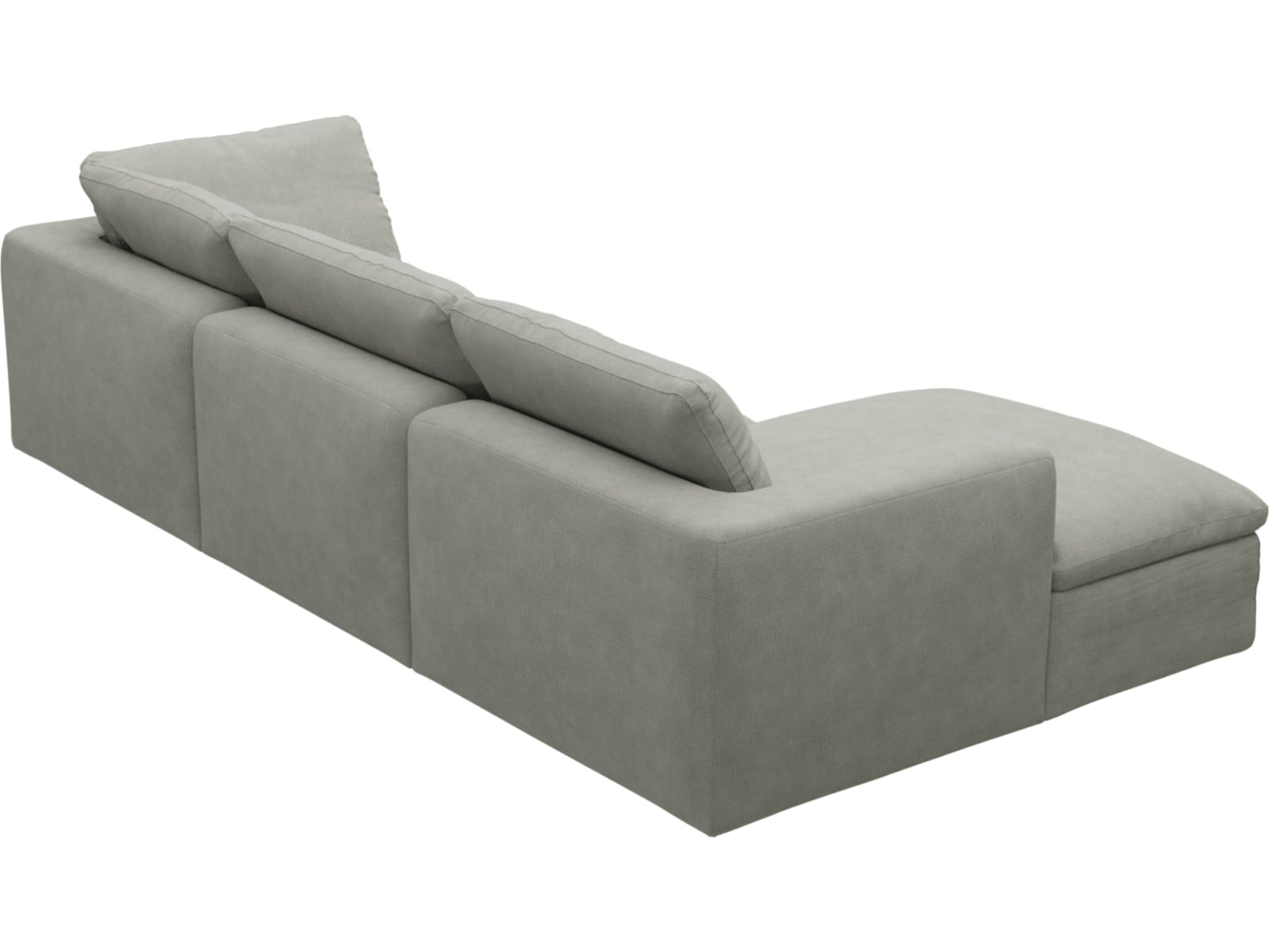 Cloud Deep Toorak Pebble Modular Sofa - 3 Seater Chaise color Toorak Pebble