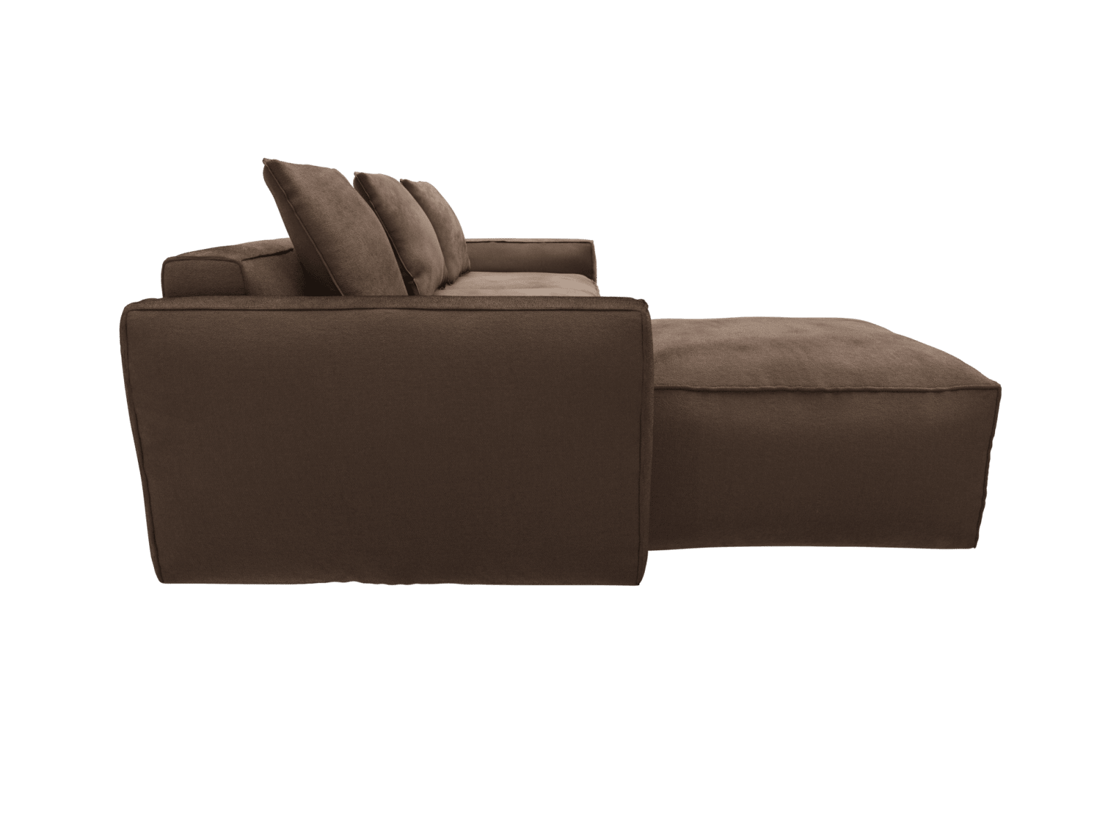 Riley Apt Muse Chocolate Sofa - 3 Seater and Ottoman color Muse Chocolate