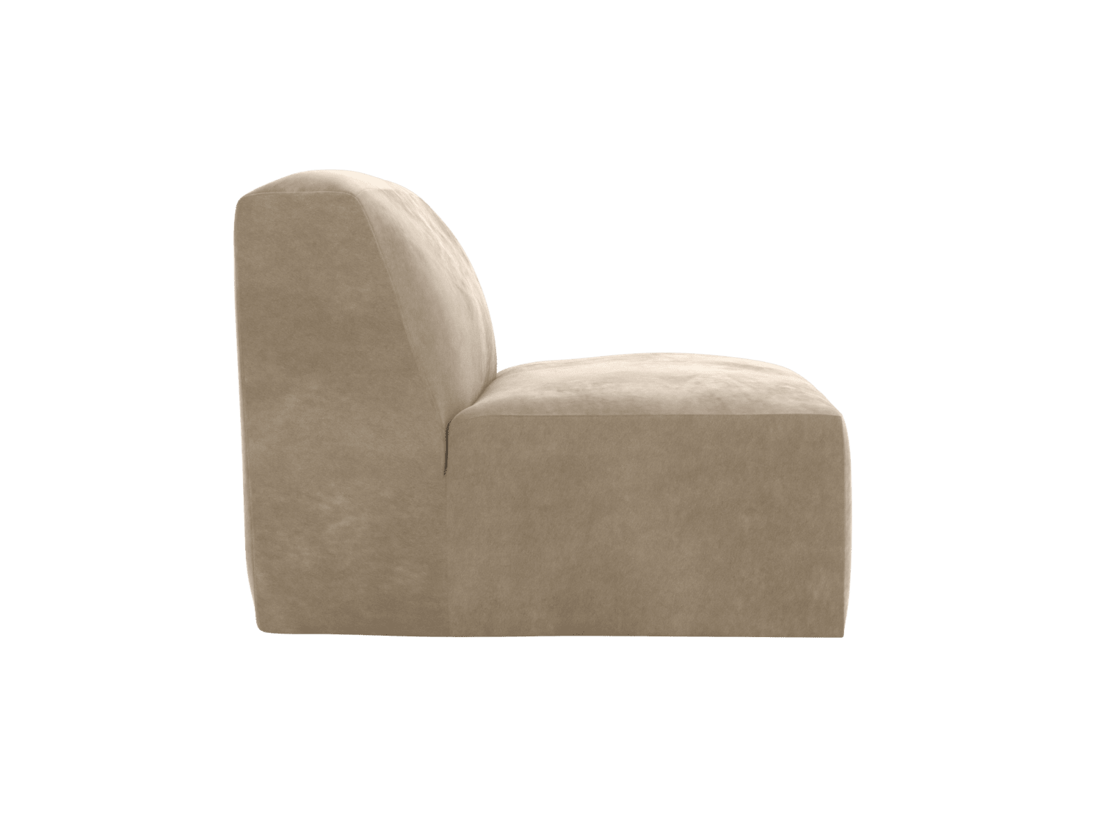 Copenhagen Muse Soft Brown Armless Chair Sofa Module color Muse Soft Brown