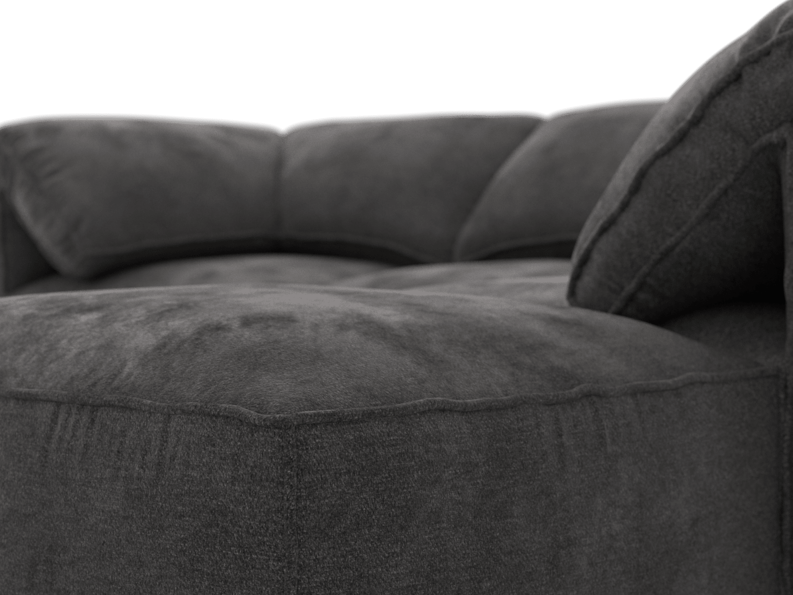 Kai California Charcoal Modular Sofa - 4 Seater and Ottoman color California Charcoal
