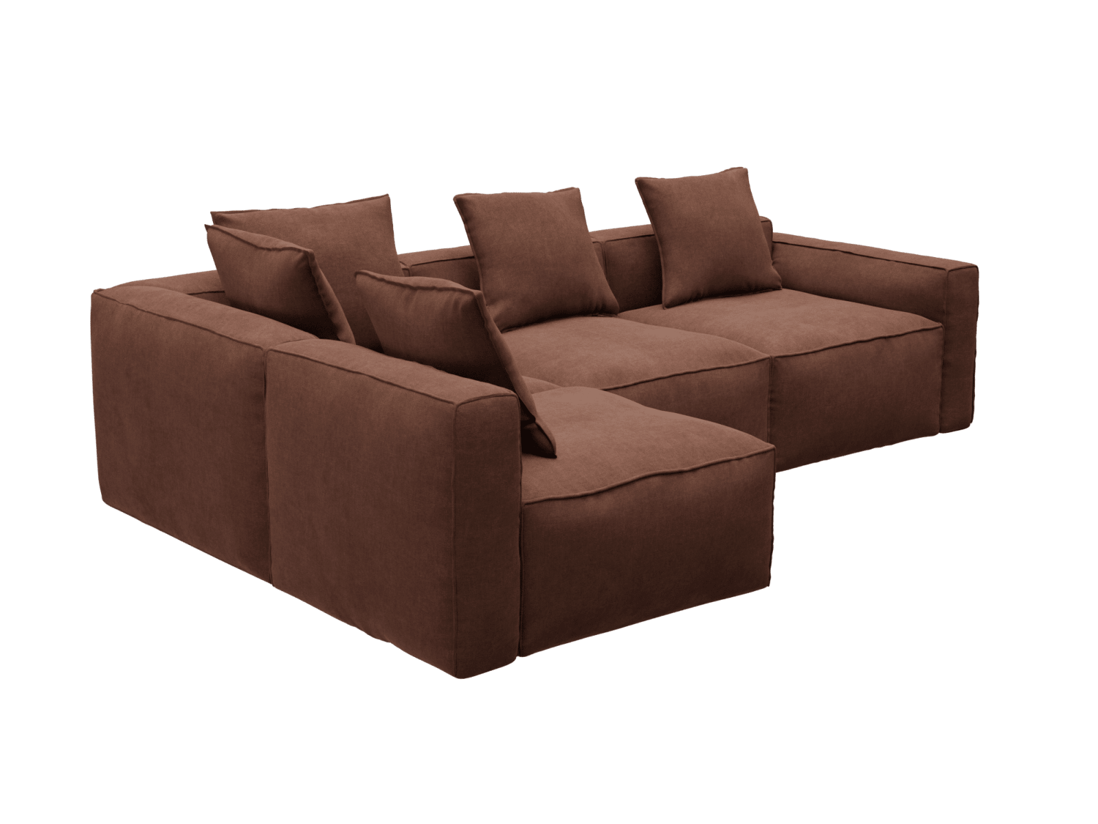 Riley Apt Muse Rust Corner Sofa - 4 Seater LAF Terminal color Muse Rust