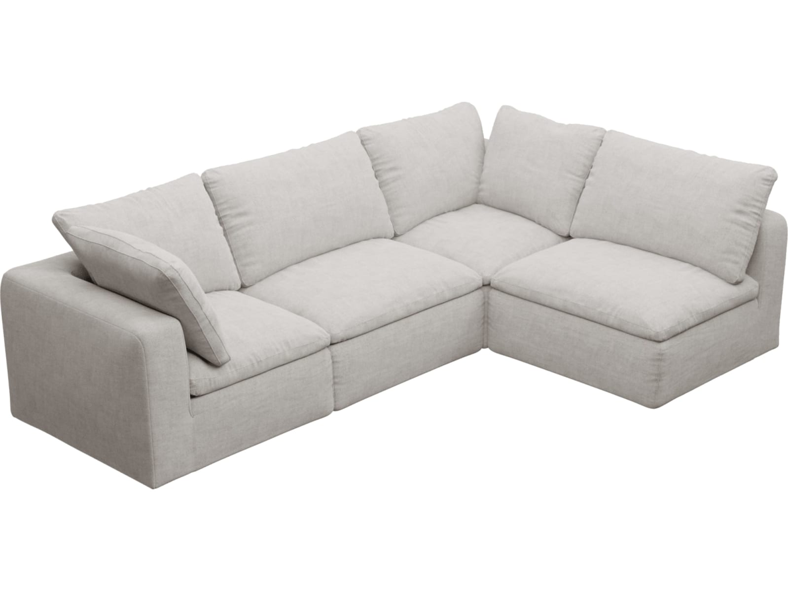 Cloud Avon Mineral Modular Sofa - 4 Piece color Avon Mineral