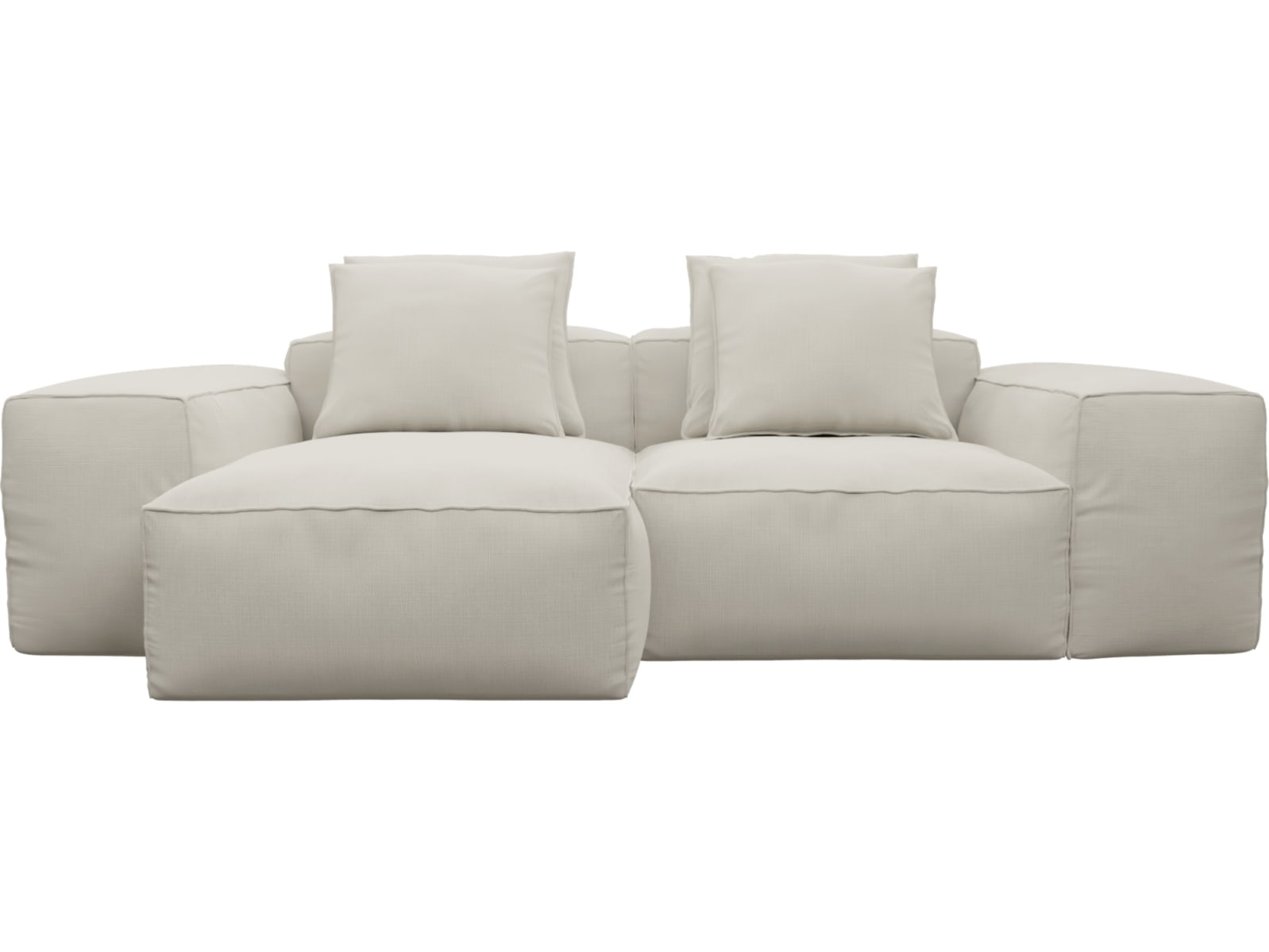 Riley Toorak Pearl Modular Sofa - 2 Seater Chaise color Toorak Pearl