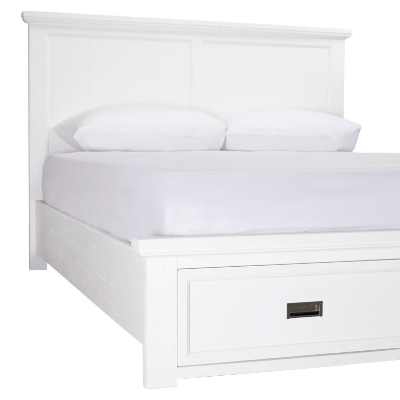 Aspen Storage Bed Frame White color White