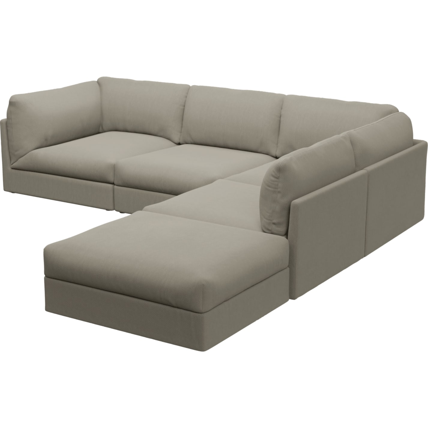 Finley Plaza Natural Modular Sofa - 5 Seater RAF Terminal color Plaza Natural