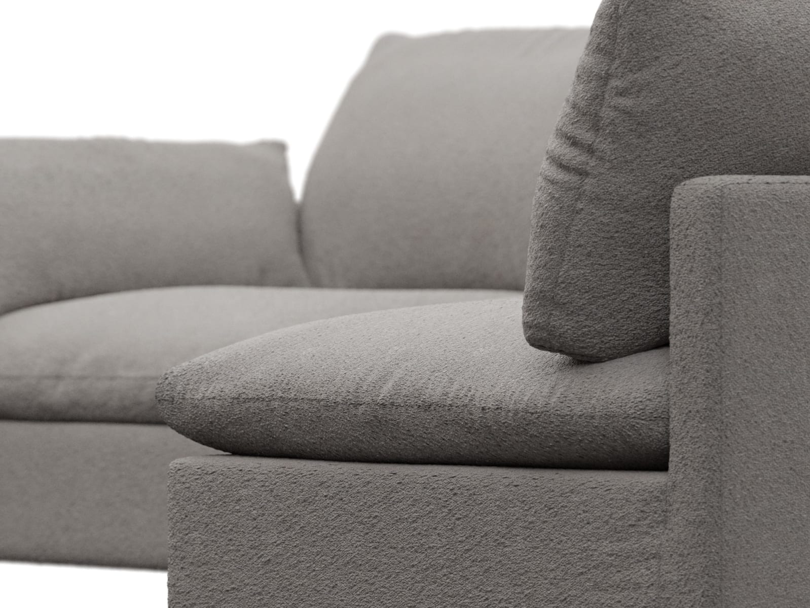 Willow Boucle Pumice Corner Sofa - 4 Seater RAF Terminal color Boucle Pumice