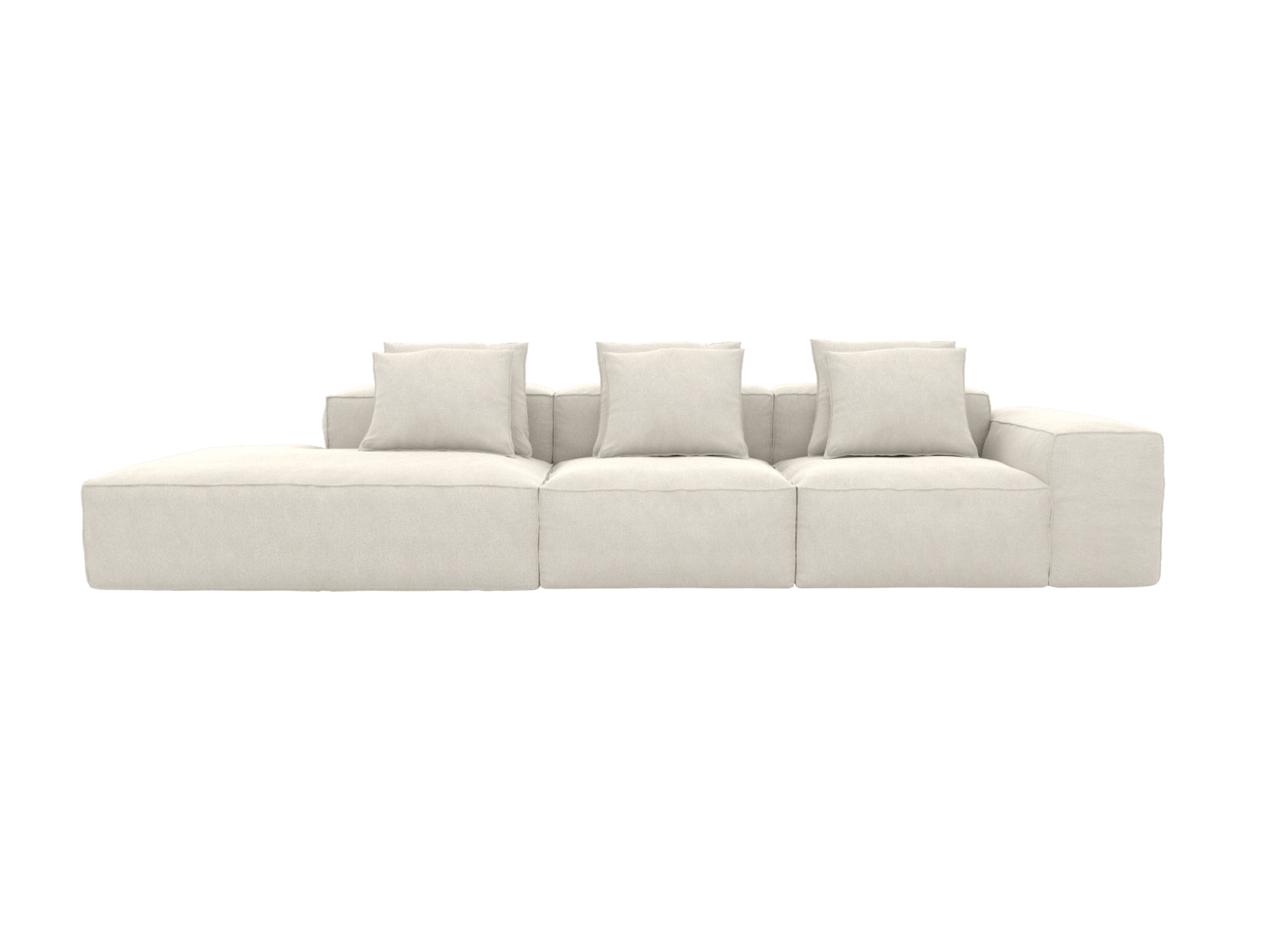 Riley California Ivory 4 Seater Terminal Left Modular Sofa color California Ivory