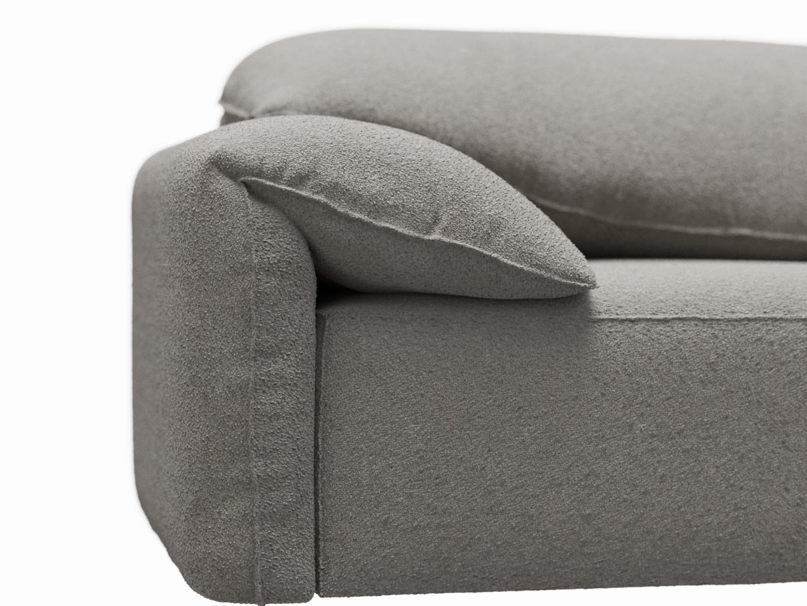 Clarence Boucle Pumice 2 Seat Left Arm Facing Sofa Module color Boucle Pumice