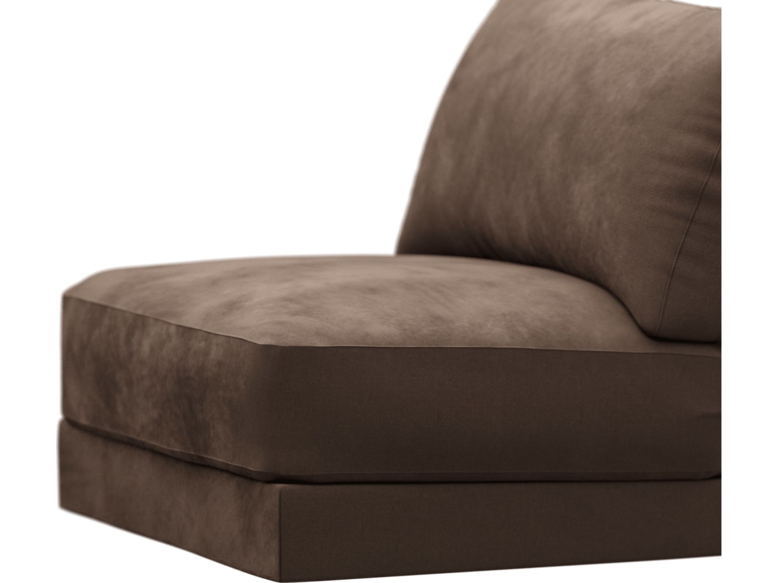 Monica Muse Chocolate Armless Sofa Chair Module color Muse Chocolate