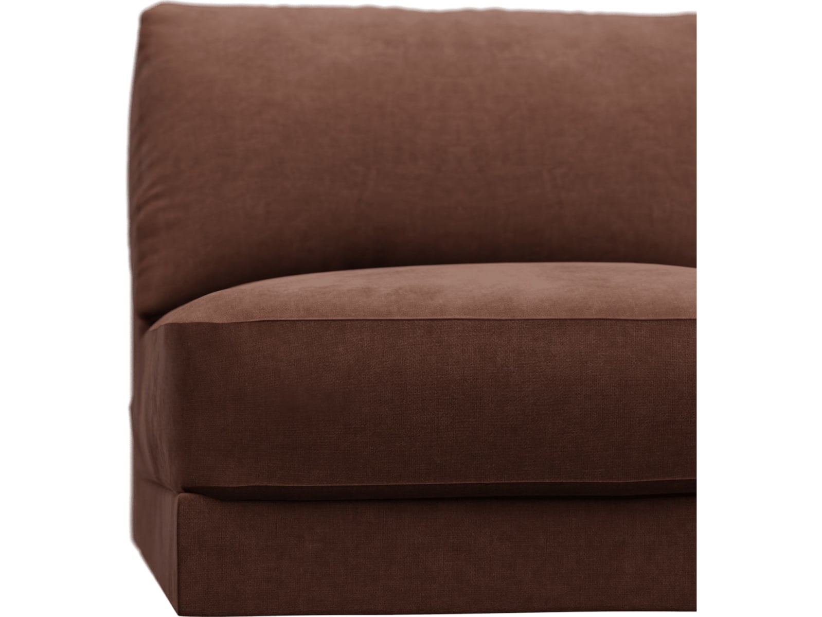 Monica Muse Rust Armless Sofa Chair Module color Muse Rust