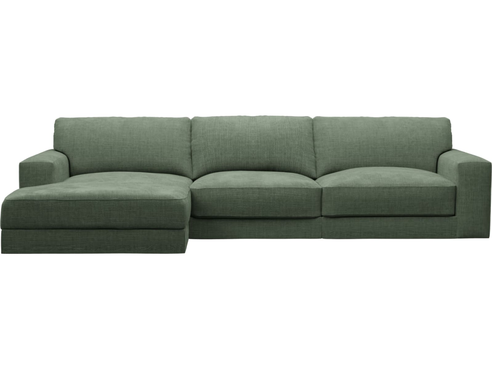 Monica Tribute Dark Jade Chaise Sofa - 3 Seater color Tribute Dark Jade
